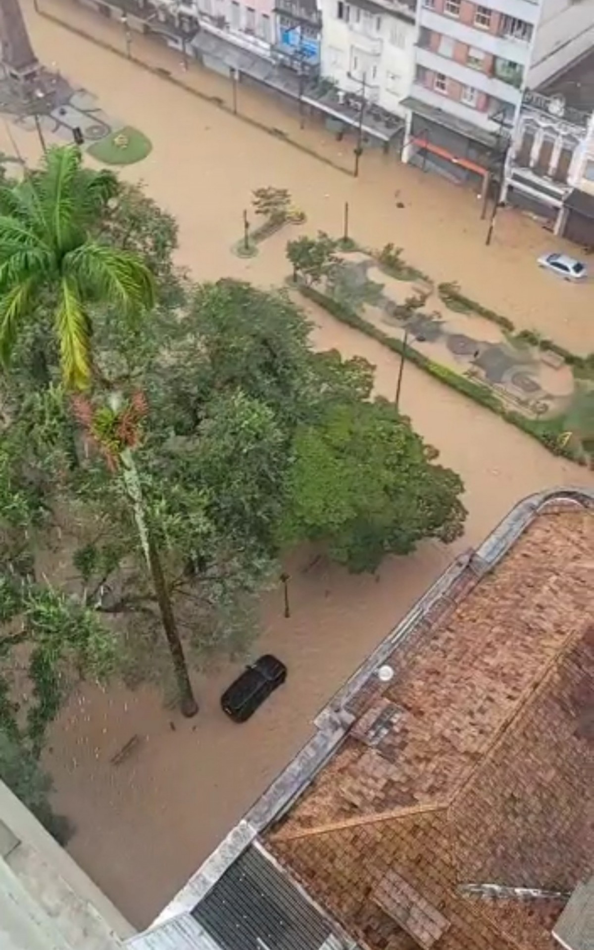  A cidade de Petrópolis apresenta diferentes trechos com alagamentos nas vias - Reprodução