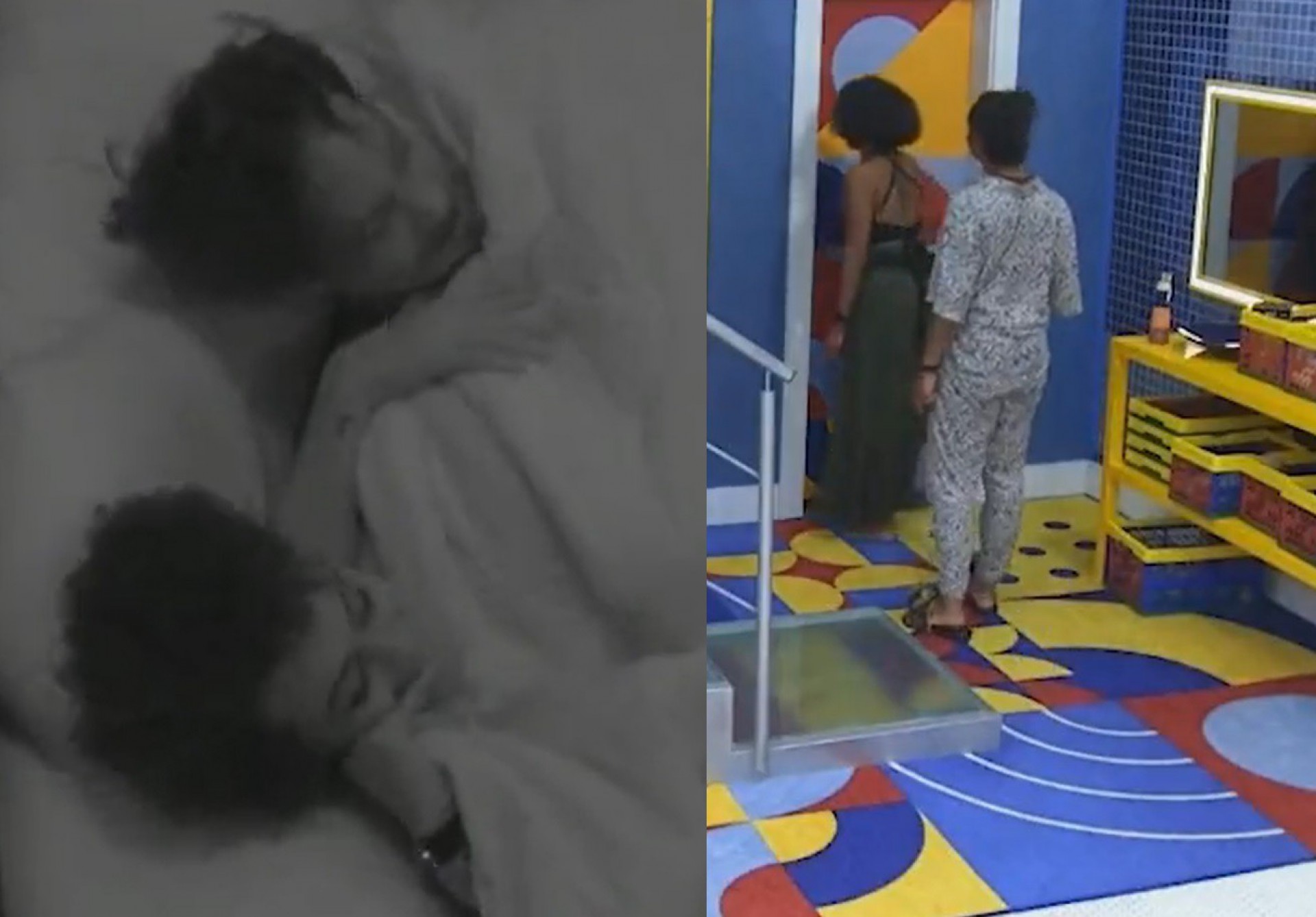 Jessilane e Linn da Quebrada flagram sexo entre Eliezer e Natália  - reprodução da TV Globo