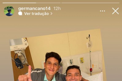 Pineida recebe visita de Gérman Cano no hospital após pancada na cabeça