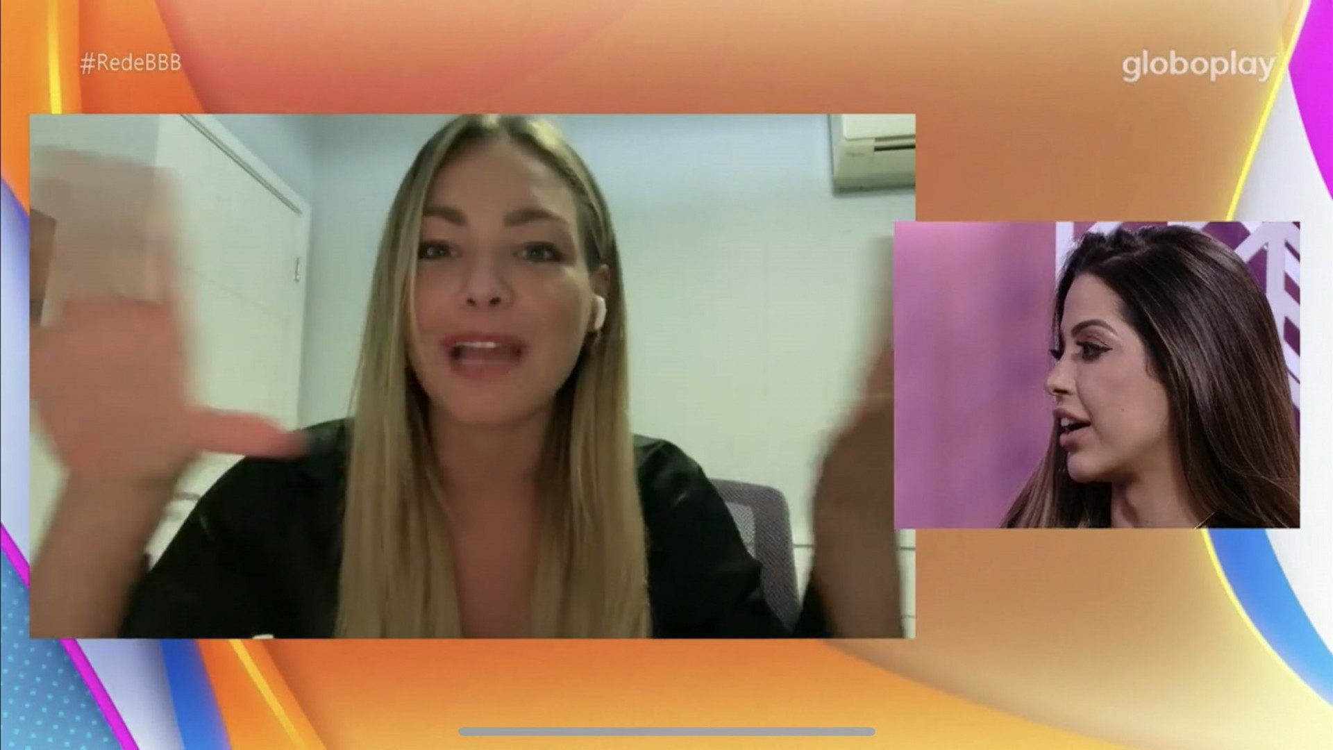 Bárbara atualiza Laís sobre os acontecimentos fora da casa no 'Bate Papo BBB' - Reprodução da TV Globo