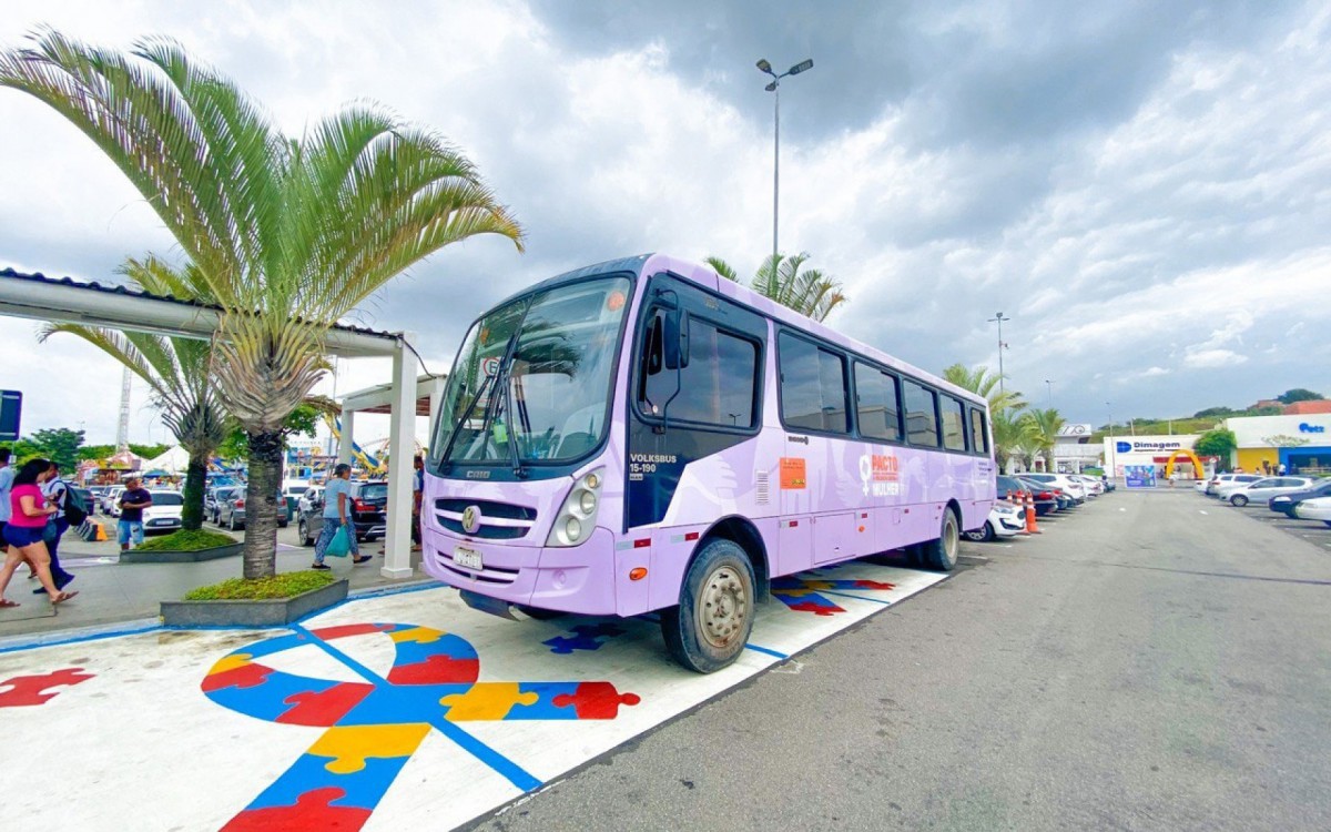 A a&ccedil;&atilde;o contou com a participa&ccedil;&atilde;o do &Ocirc;nibus Lil&aacute;s do Governo do Estado