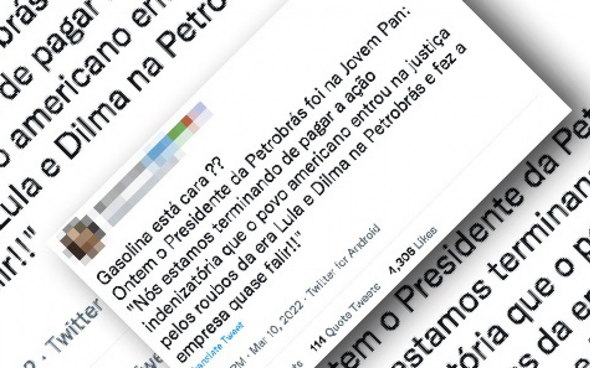 Pagamento de indeniza&ccedil;&atilde;o da Petrobras ao Departamento de Justi&ccedil;a dos EUA n&atilde;o impactou no pre&ccedil;o da gasolina, ao contr&aacute;rio do afirma post na internet