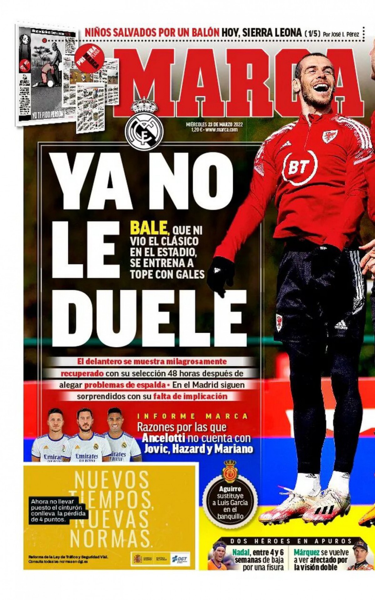 Jornal espanhol 'Marca' critica Gareth Bale