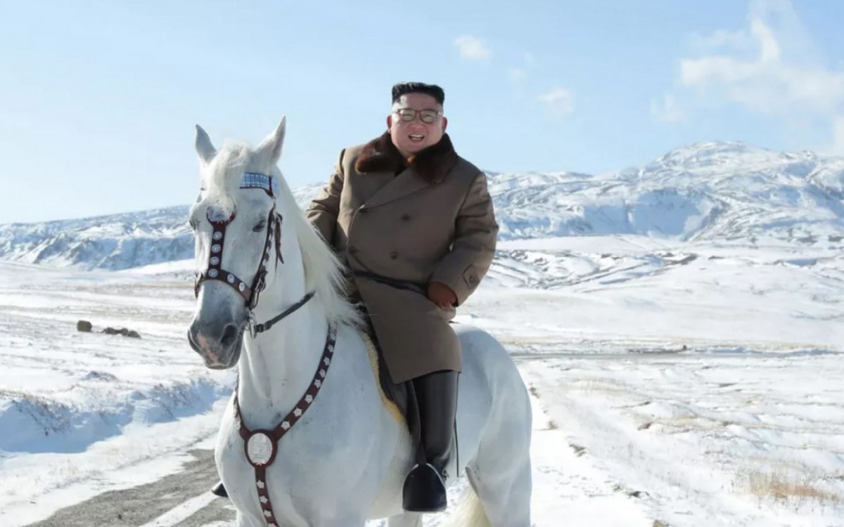 Kim Jong-Un em cavalgada em montanha sagrada em 2019 - Reprodução
