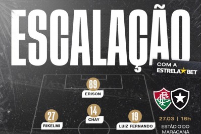 Botafogo tem duas mudanças na equipe titular que vai a campo contra o Fluminense