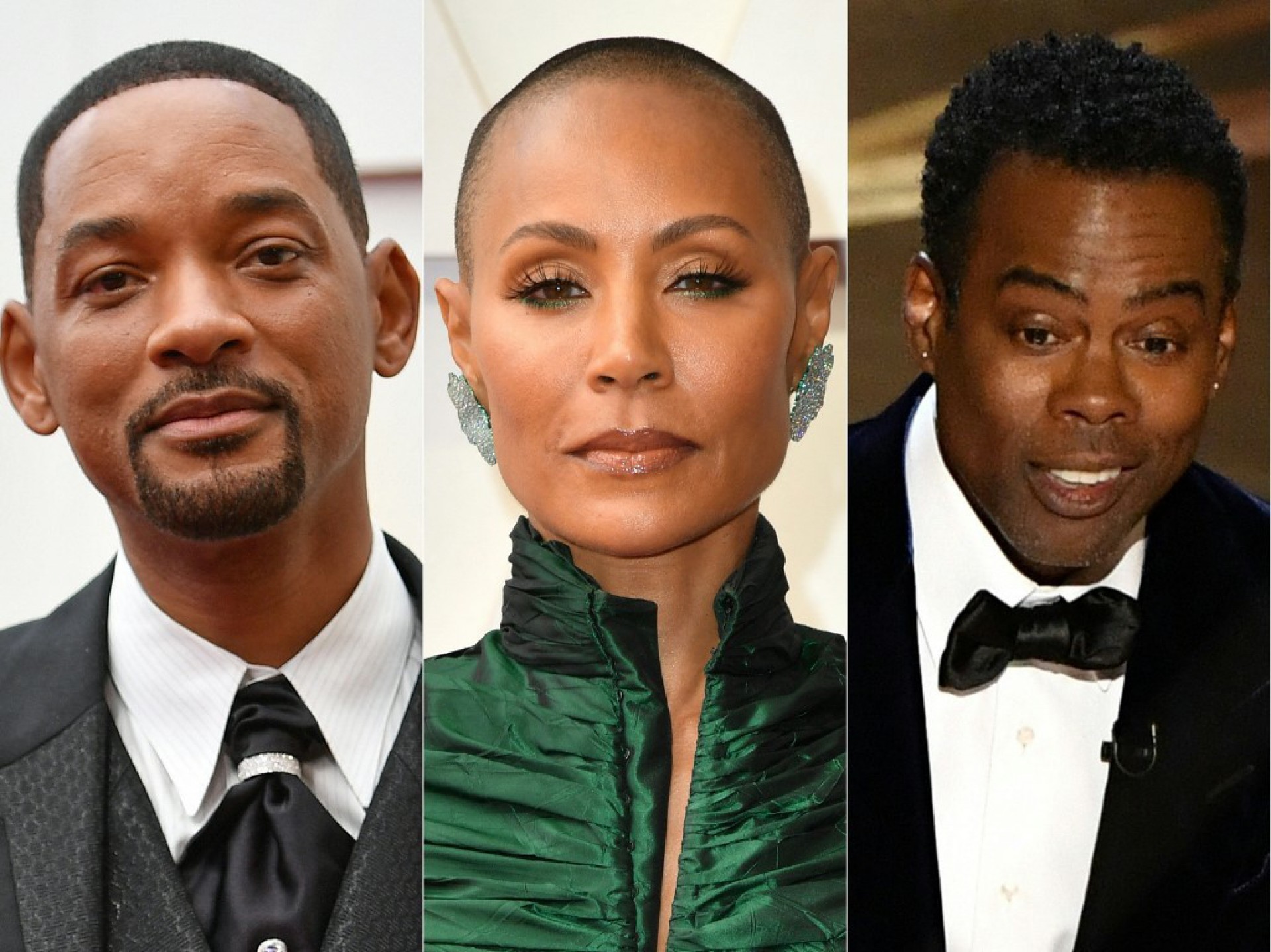 Will Smith, Jada Pinkett Smith e Chris Rock - AFP