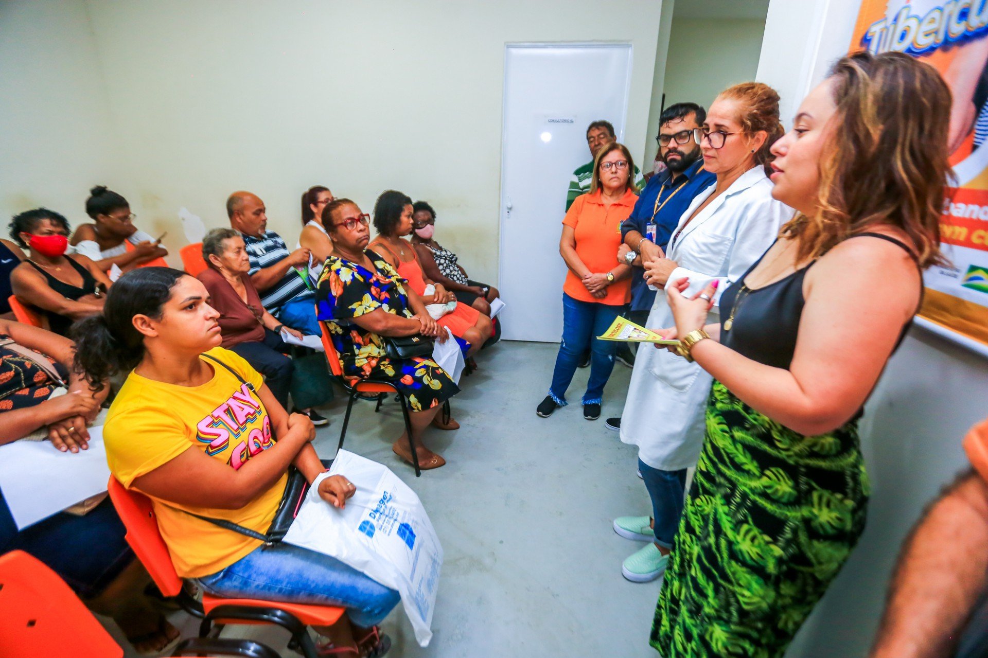 A palestra levou informações sobre a tuberculose. O município tem 221 pacientes em tratamento - Rafael Barreto / PMBR