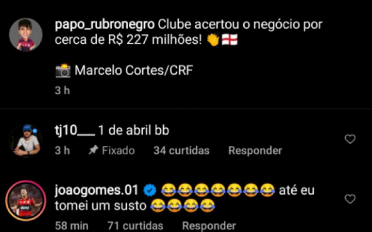 Jo&atilde;o Gomes diz ter levado susto em brincadeira do dia da mentira