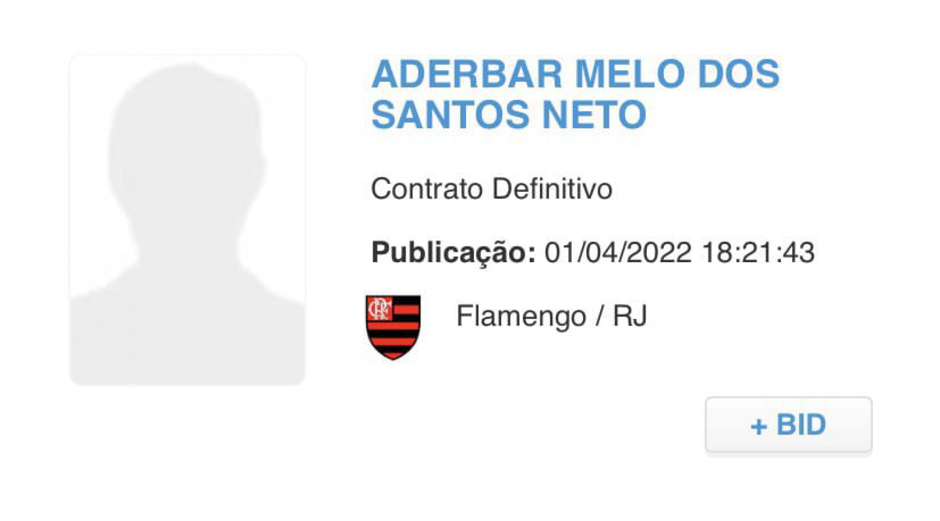 Santos é registrado no Boletim Informativo Diário (BID) da Confederação Brasileira de Futebol (CBF)  - Reprodução