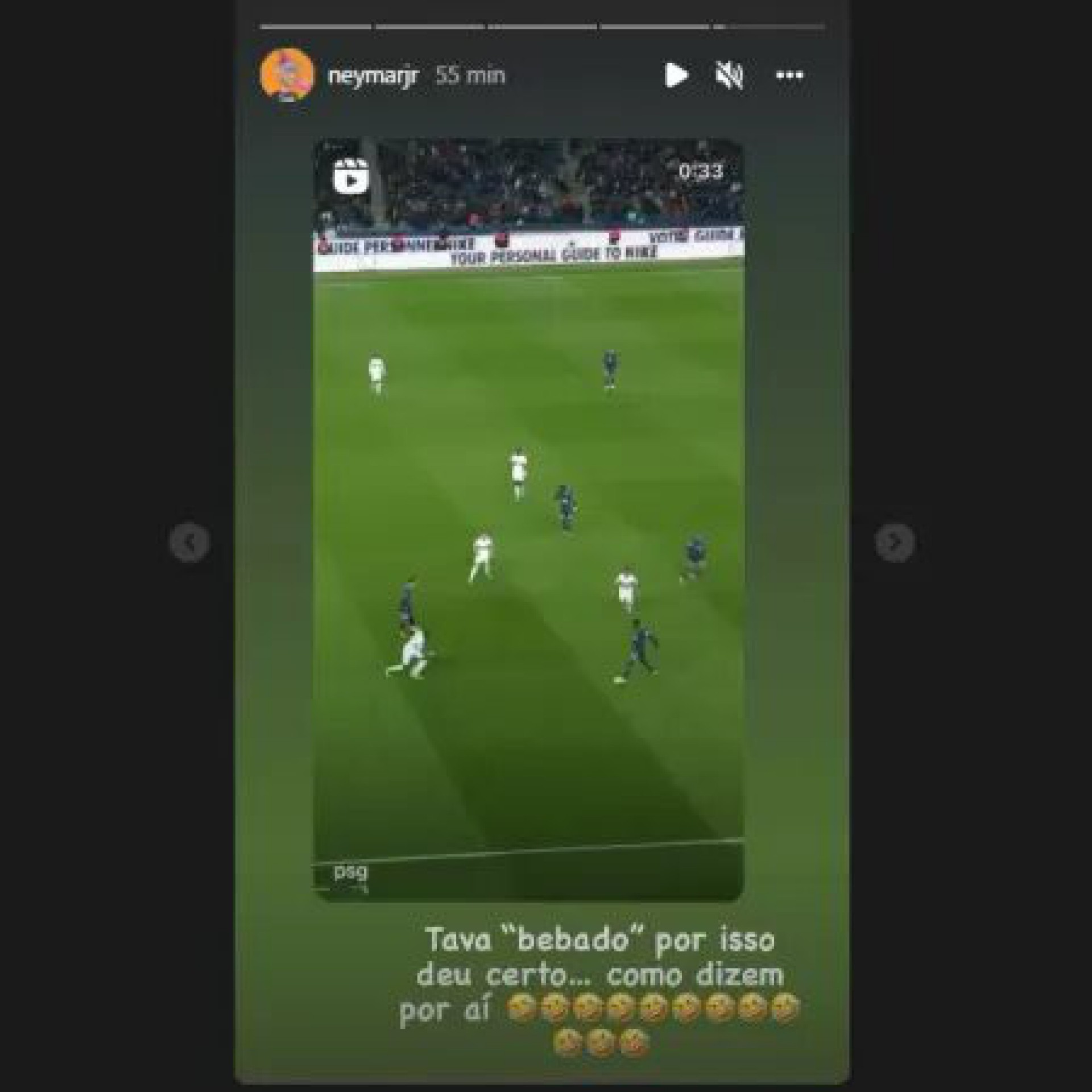 Neymar compartilha seu &uacute;ltimo gol e ironiza fala de jornalista franc&ecirc;s - Foto: Reprodu&ccedil;&atilde;o/Instagram