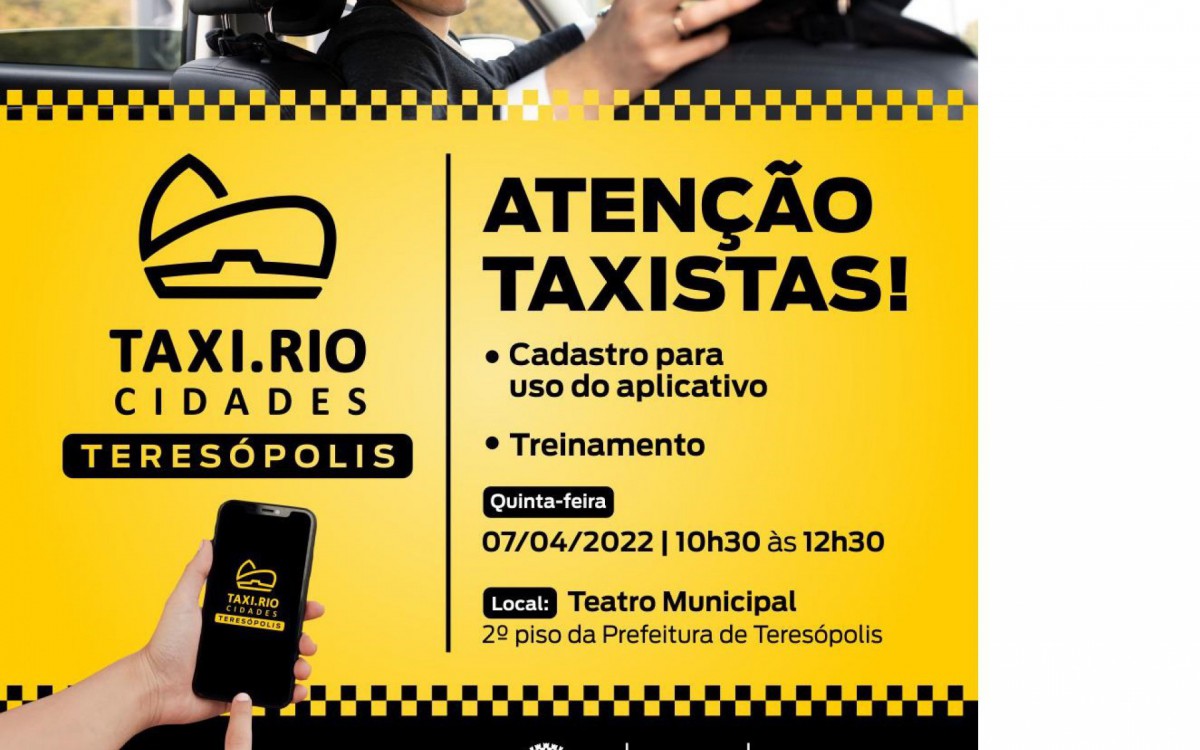Taxistas de Teres&oacute;polis devem realizar cadastro nesta quinta-feira, na sede da Prefeitura