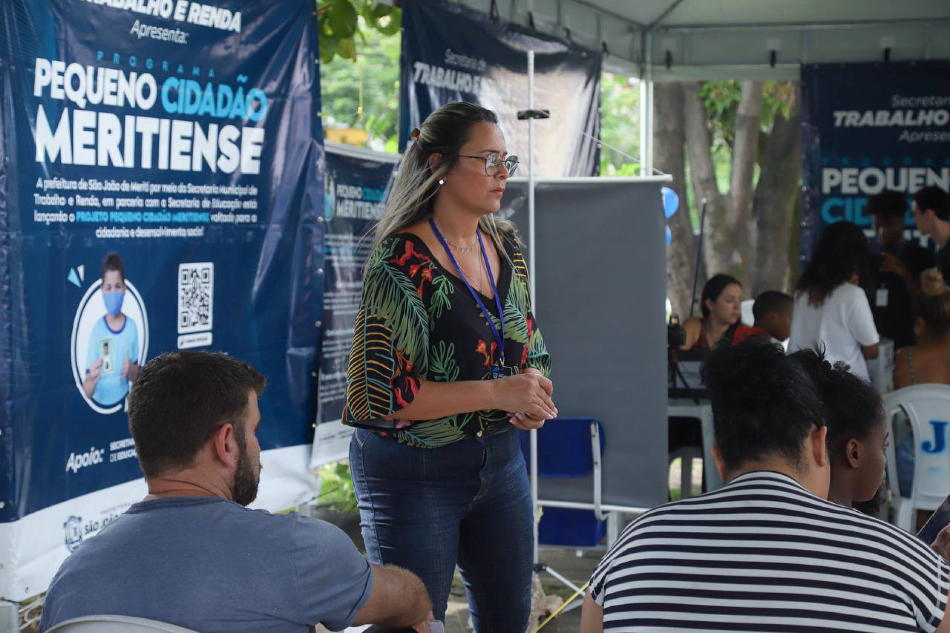 A Secretária de Trabalho e Renda de São João de Meriti, Ana Meriti, marcou presença na abertura da ação  - Divulgação/ PMSJM