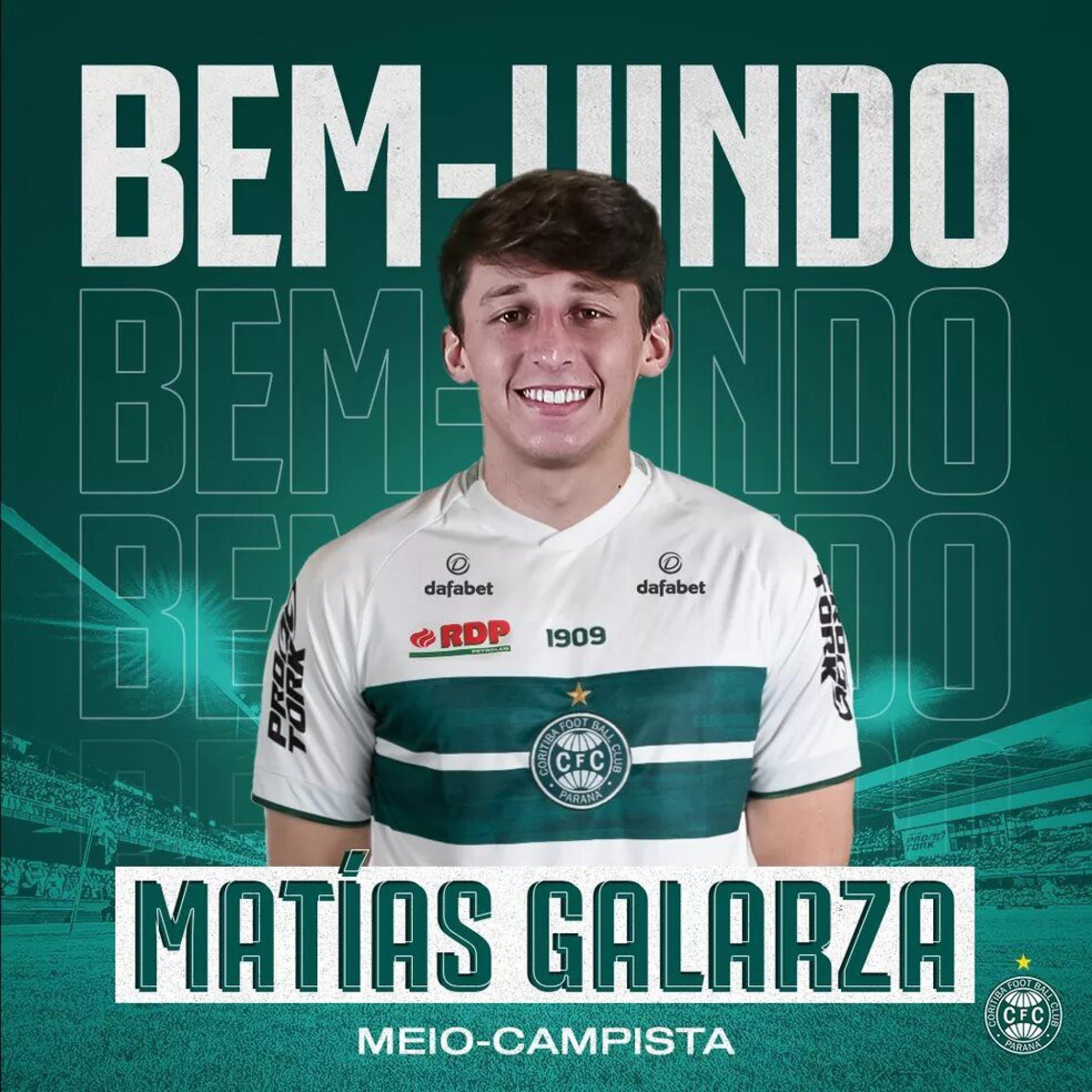 Matías Galarza é o novo reforço do Coritiba - Foto: Divulgação/Coritiba