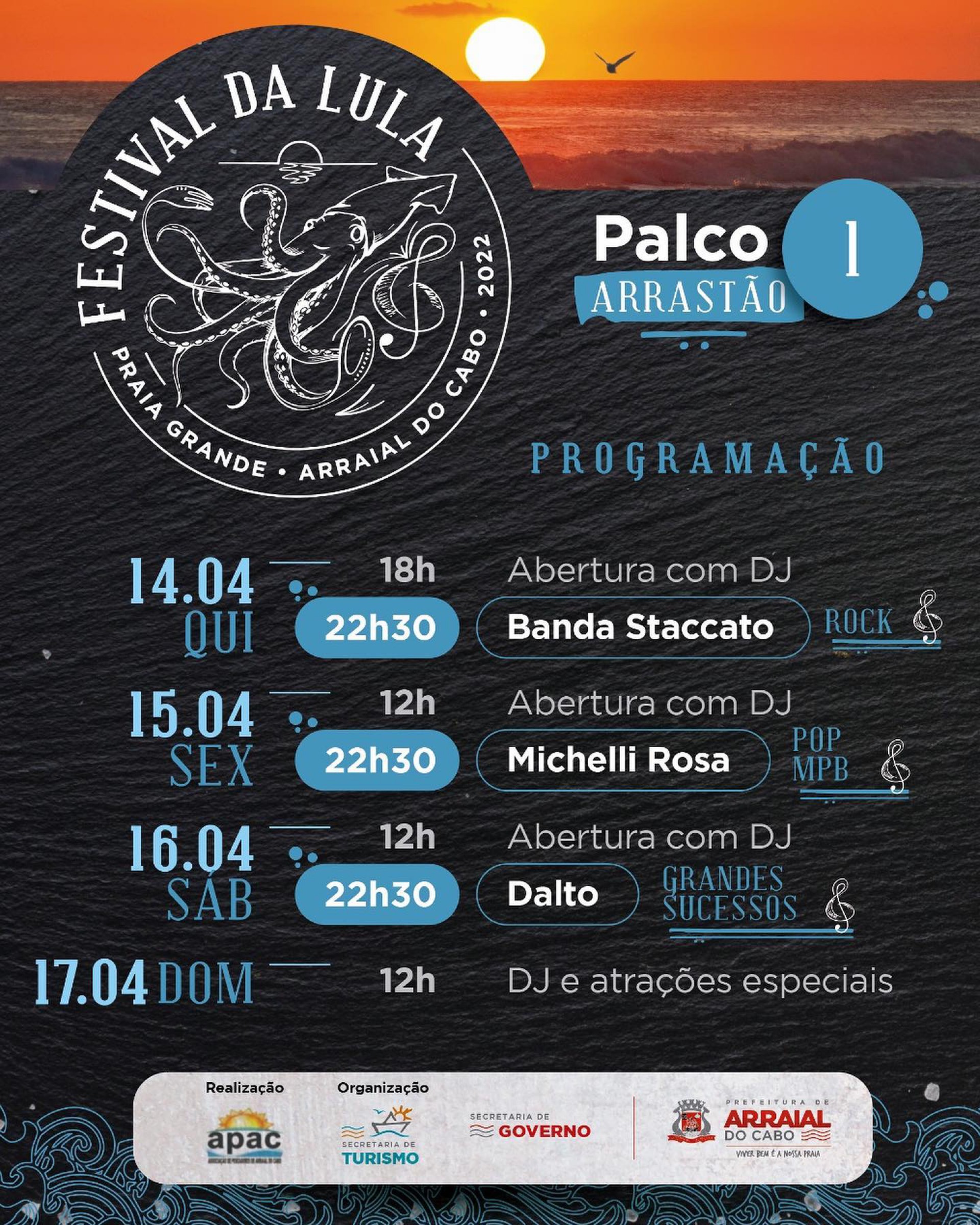 Festival da Lula acontece na Semana Santa, em Arraial do Cabo - Divulgação