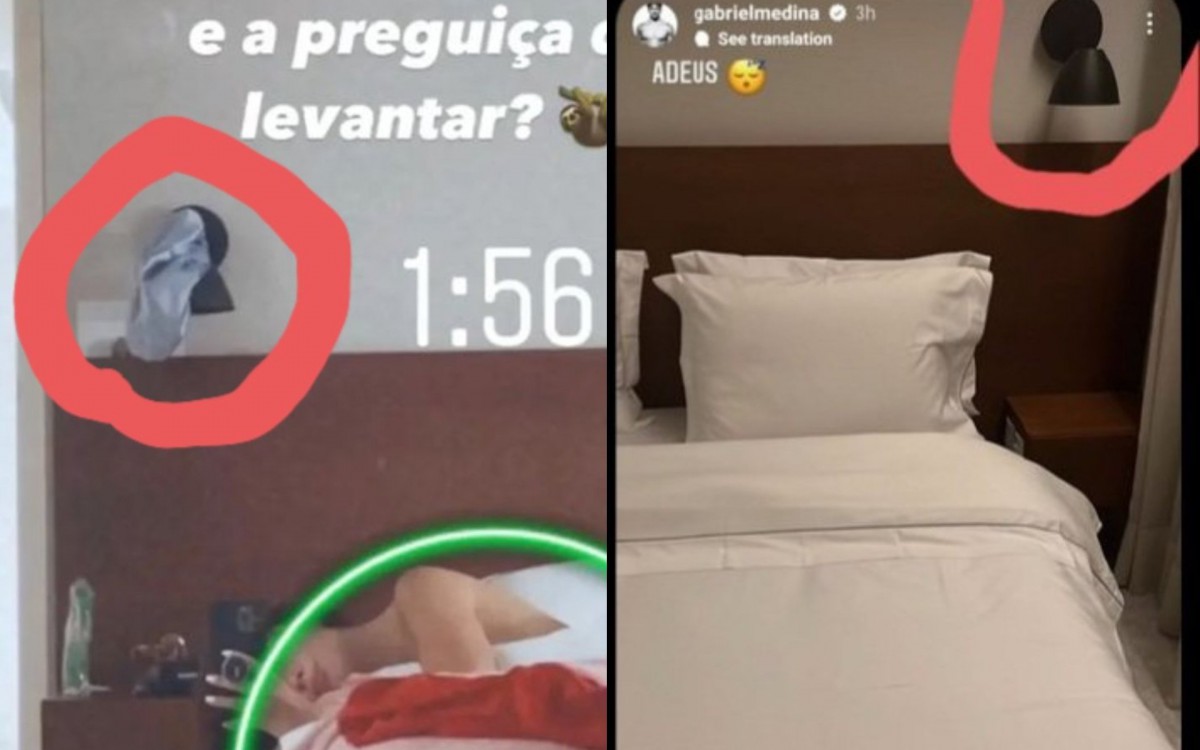 Internautas apontam semelhanças entre quartos de hotel de Jade Picon e Gabriel Medina - Reprodução/Instagram