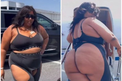 Ousada! Lizzo usa calça com recortes no bumbum