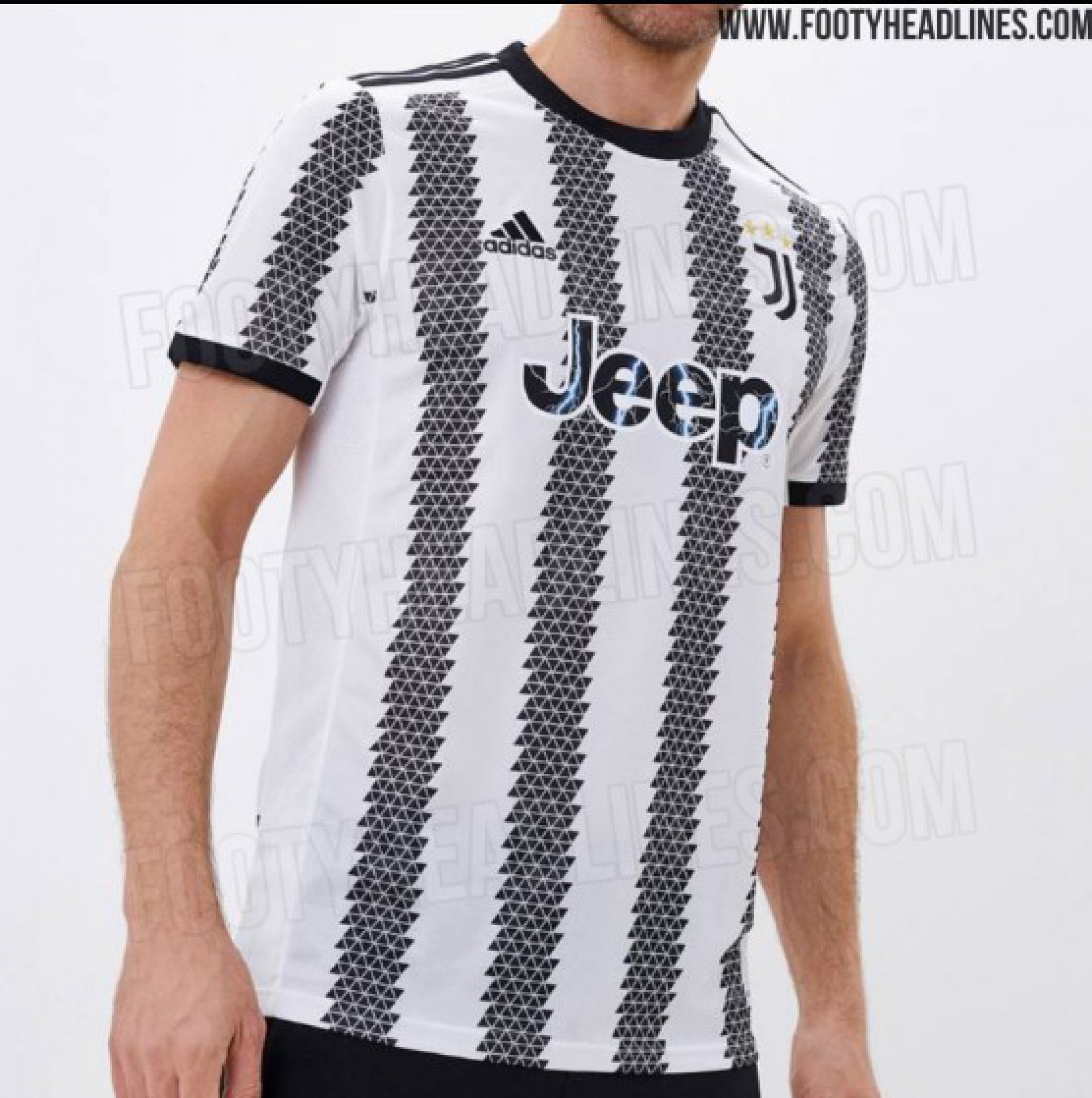 Detalhes da camisa da Juventus para a temporada 2022/23 - Reprodu&ccedil;&atilde;o/FootyHeadlines