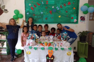 Crianças de Teresópolis se divertem em Festa da Páscoa do CRAS São Pedro e ganham ovos de chocolate