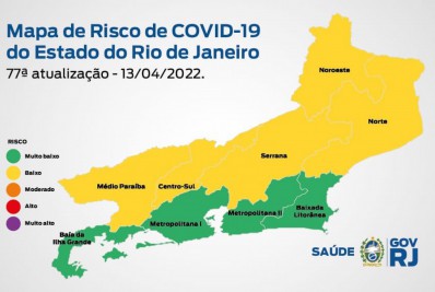Rio segue em baixo risco para covid-19 pela sexta semana consecutiva
