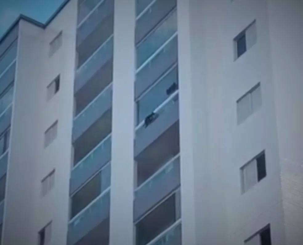 Homem se desespera ao ver cão 'pendurado' na janela de um prédio