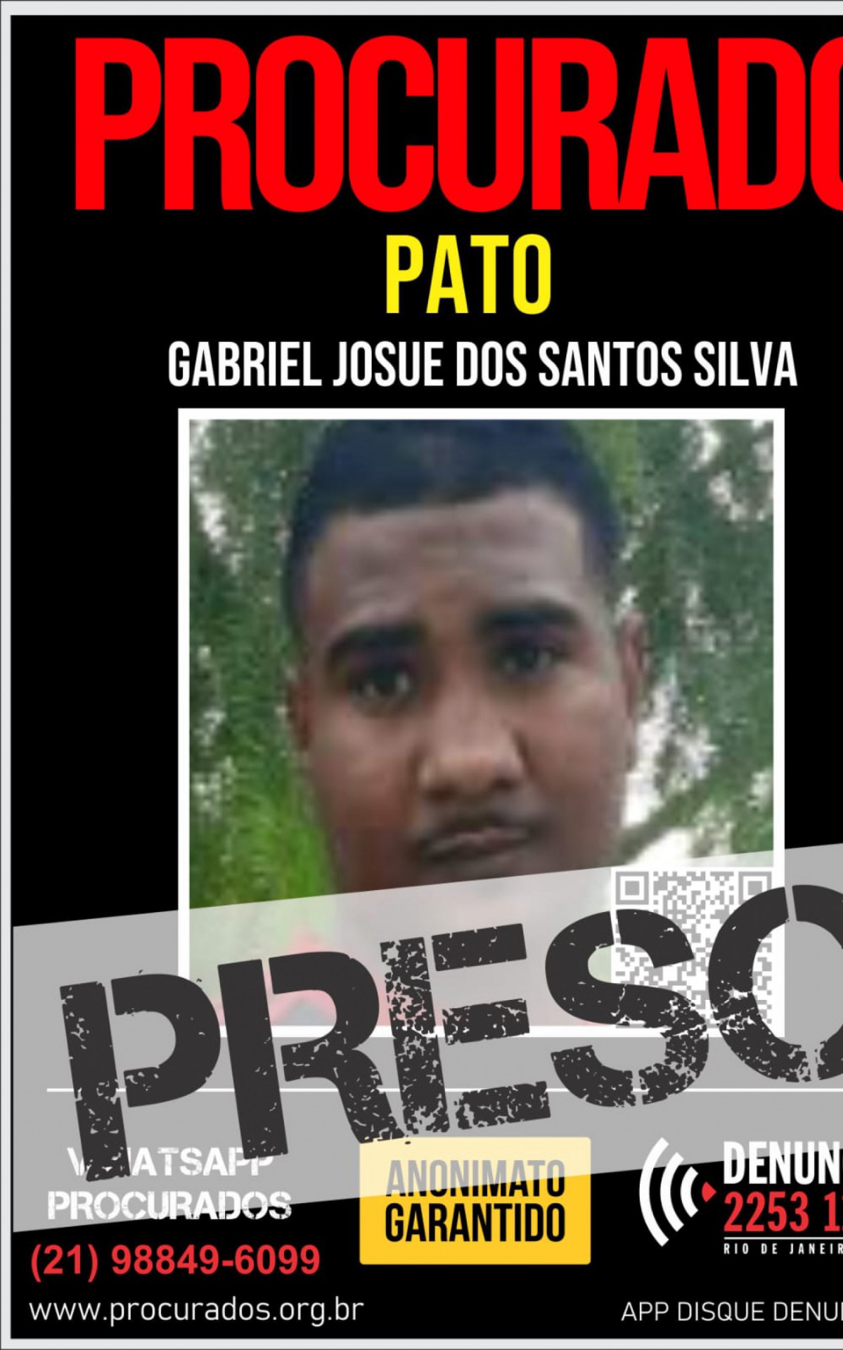 Gabriel Josu&eacute; dos Santos Silva &eacute; acusado de praticar roubo de cargas nos bairros de Bonsucesso e Manguinhos, na Zona Norte do Rio