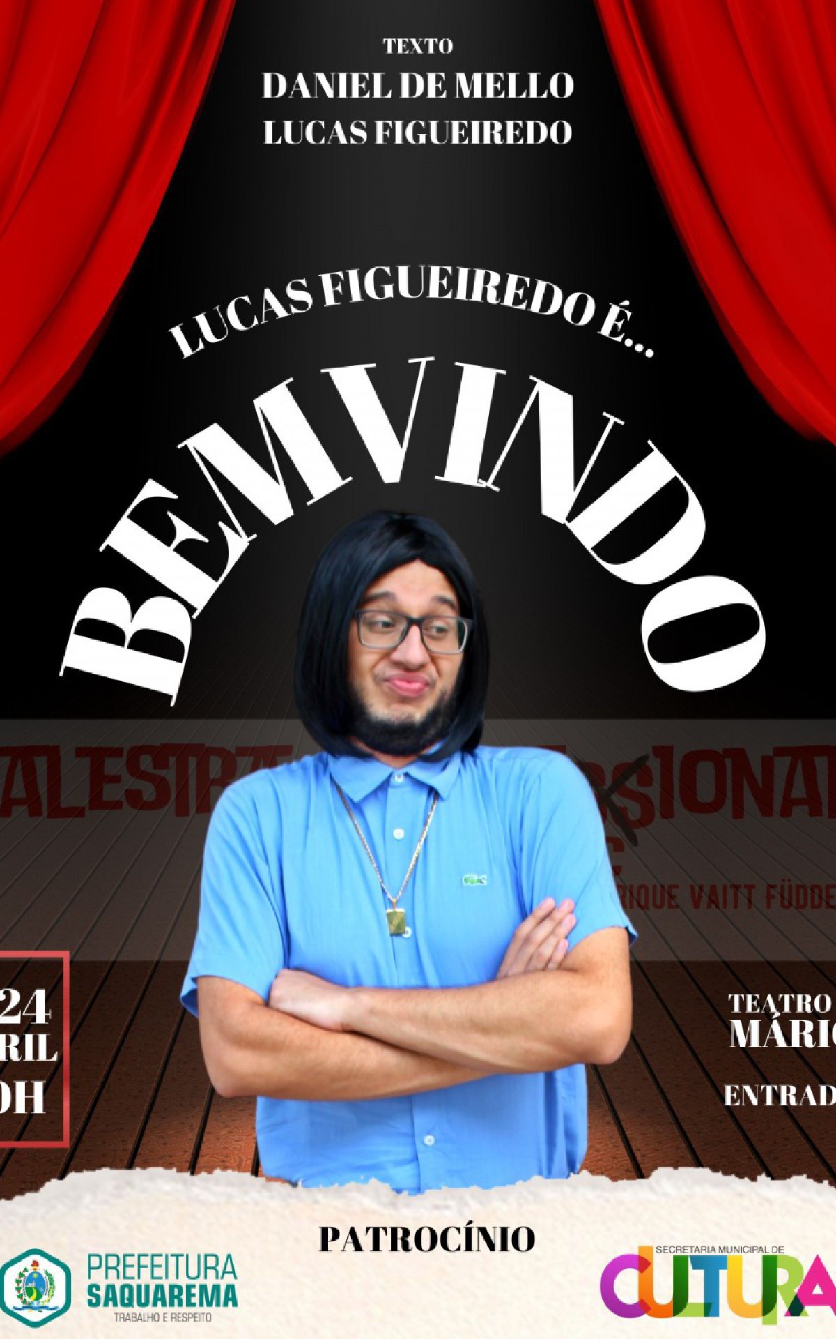 Teatro Municipal de Saquarema recebe pe&ccedil;a de com&eacute;dia com entrada gratuita
