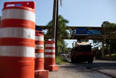 Trecho em obras da Via Sérgio Braga, em Volta Redonda recebe reforço na sinalização