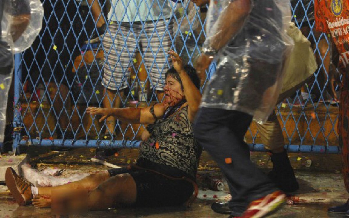 L&uacute;cia Mello no dia do acidente na Marqu&ecirc;s de Sapuca&iacute;