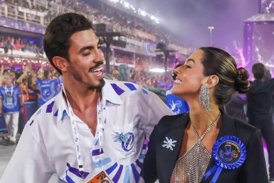 Giovanna Lancellotti elogia Gabriel David após desfilar com a Beija-Flor: 'Genial'