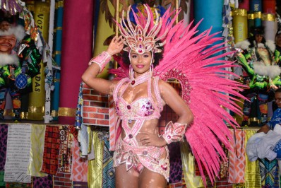 Ex-BBB Natália é destaque de carro da Beija-Flor