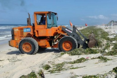 Comlurb retira 537 toneladas de gigogas na Praia da Barra