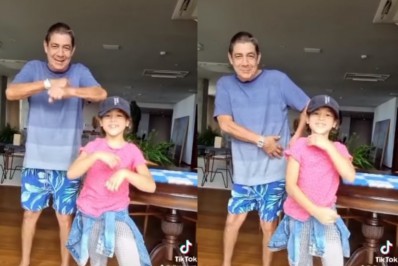 Zeca Pagodinho diverte seguidores dançando ao lado da neta