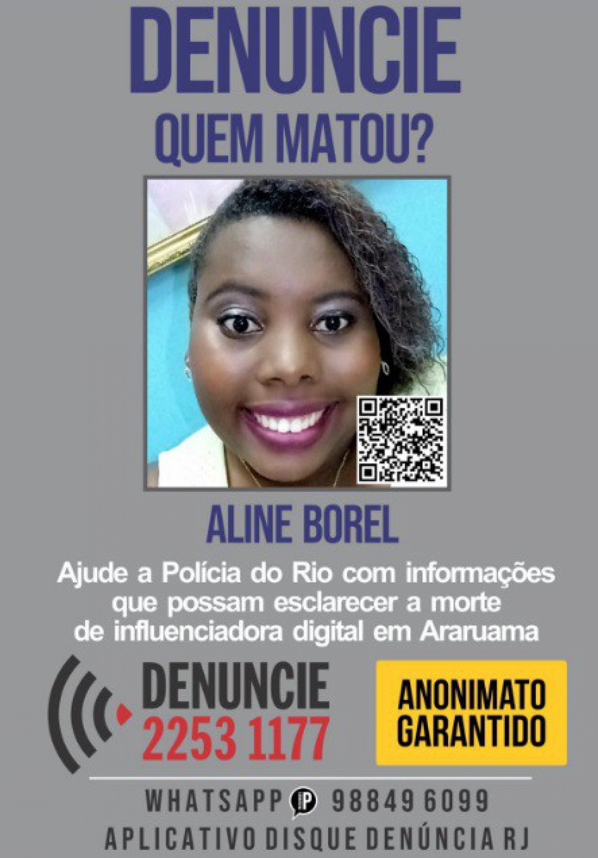 Polícia tenta descobrir como foi a morte de Aline Borel  - Polícia Civil / Divulgação