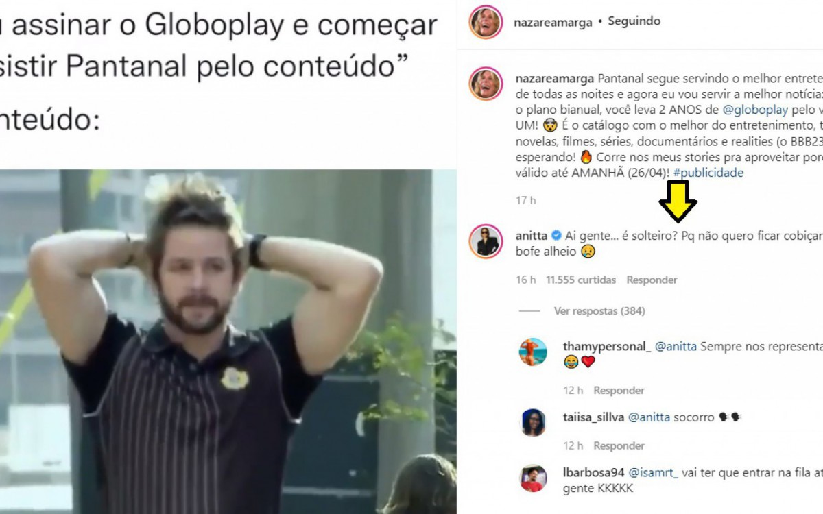 Anitta demonstra interesse em Murilo Benício - reprodução do instagram