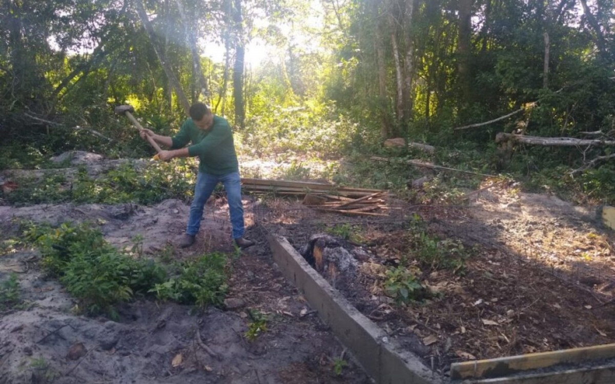 Fiscaliza&ccedil;&atilde;o retira mais uma constru&ccedil;&atilde;o irregular do Parque do Mico-le&atilde;o-dourado, no segundo distrito de Cabo Frio
