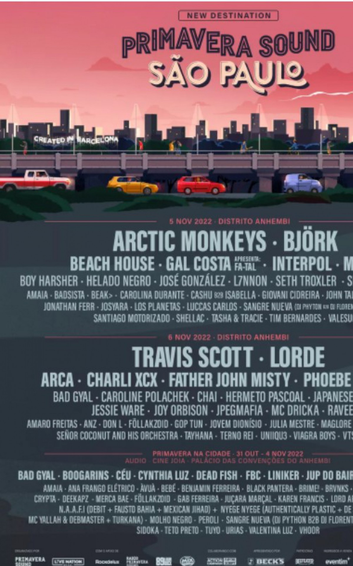 Cartaz do Primavera Sound com todas as atra&ccedil;&otilde;es do festival em S&atilde;o Paulo 