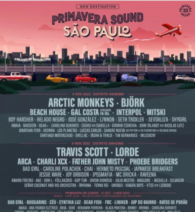 Cartaz do Primavera Sound com todas as atra&ccedil;&otilde;es do festival em S&atilde;o Paulo  - Divulga&ccedil;&atilde;o