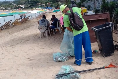 Mais de duzentas e noventa toneladas de lixo foi recolhida neste feriado de Carnaval em Búzios
