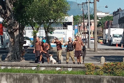 Cachorro é resgatado pela Guarda Municipal na Francisco Bicalho