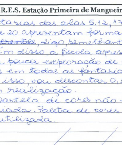 Jurada critica ausência de paleta de cor em desfile da Mangueira - Divulgação / Liesa