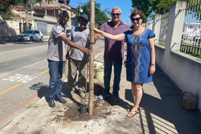 Seconser inicia plantio de 30 mudas de sibipirunas no Barreto