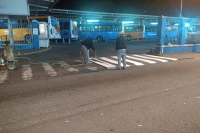 CPTrans revitaliza sinalização horizontal e vertical no bairro Itamarati