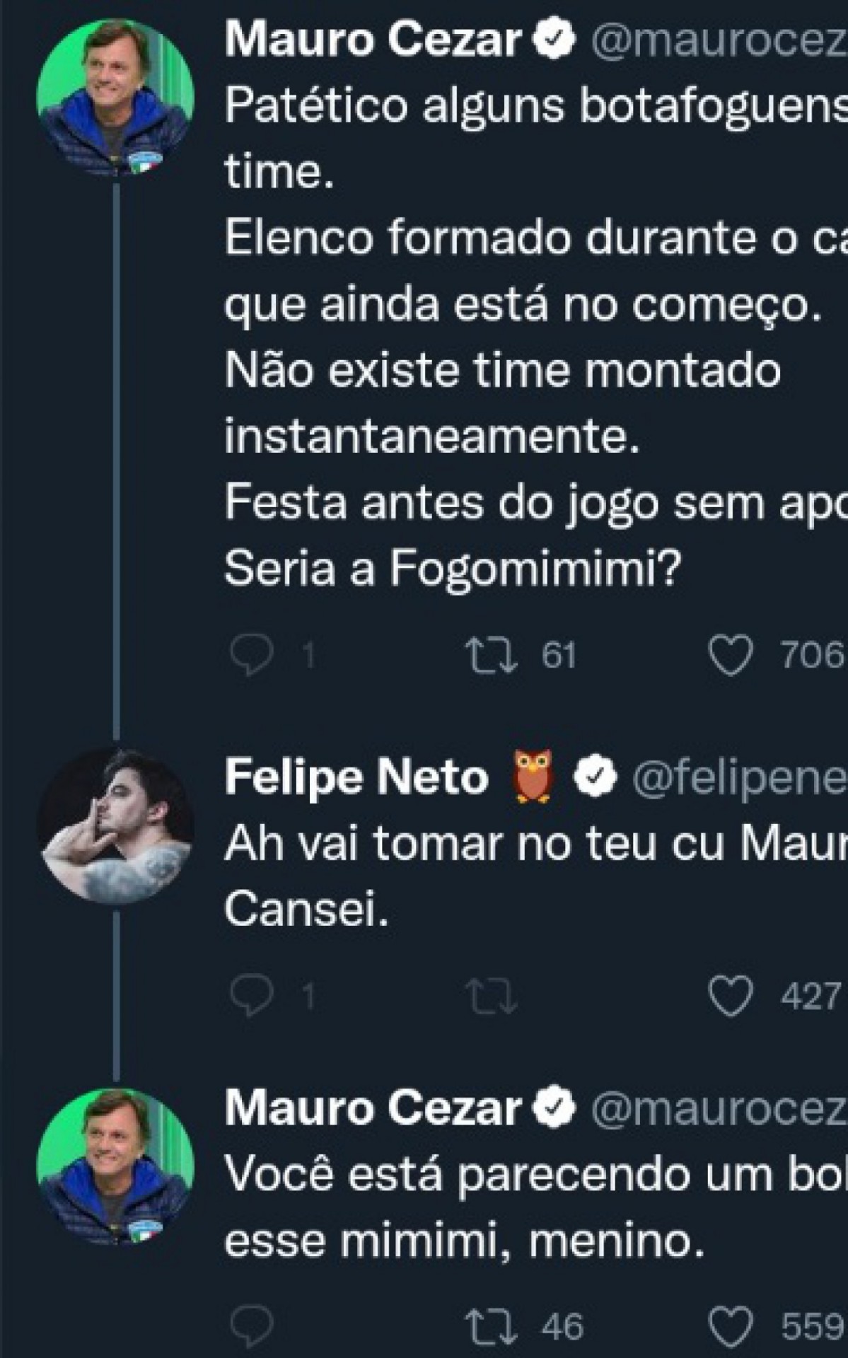 Felipe Neto e Mauro Cezar