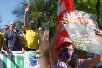Manifestantes realizam atos em apoio a Bolsonaro e Lula na Zona Sul