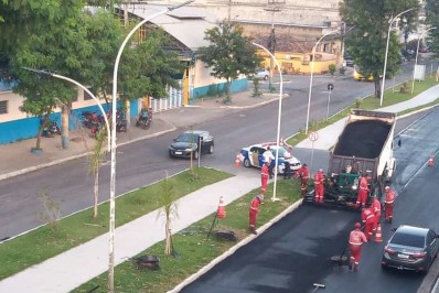 Prefeitura de Mesquita realiza recapeamento asfáltico na Avenida Getúlio de Moura