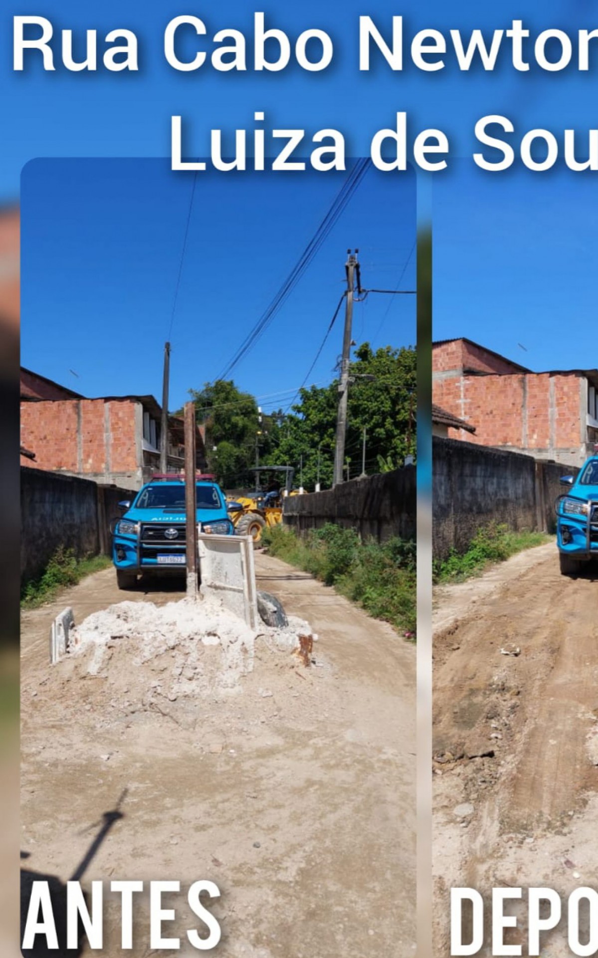 Operação aconteceu na comunidade da Lagoa. Foi preciso utilizar retroescavadeira para retirada das barricadas e crateras.