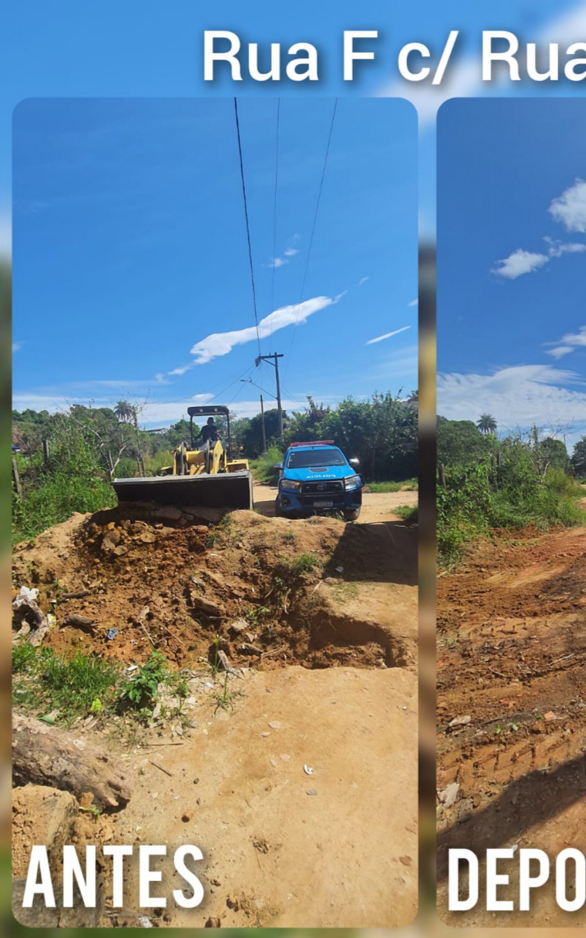 Operação aconteceu na comunidade da Lagoa. Foi preciso utilizar retroescavadeira para retirada das barricadas e crateras.