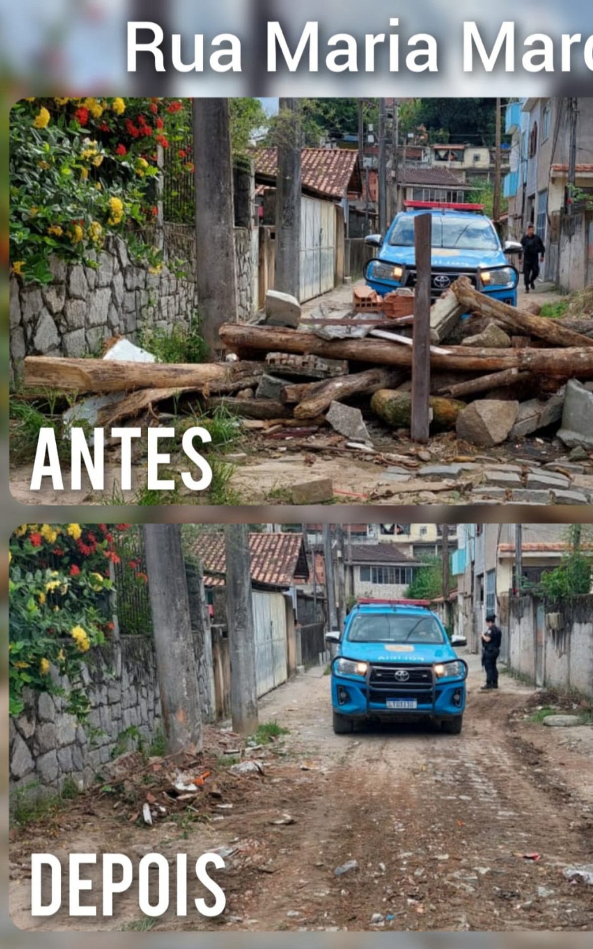 Operação aconteceu na comunidade da Lagoa. Foi preciso utilizar retroescavadeira para retirada das barricadas e crateras.