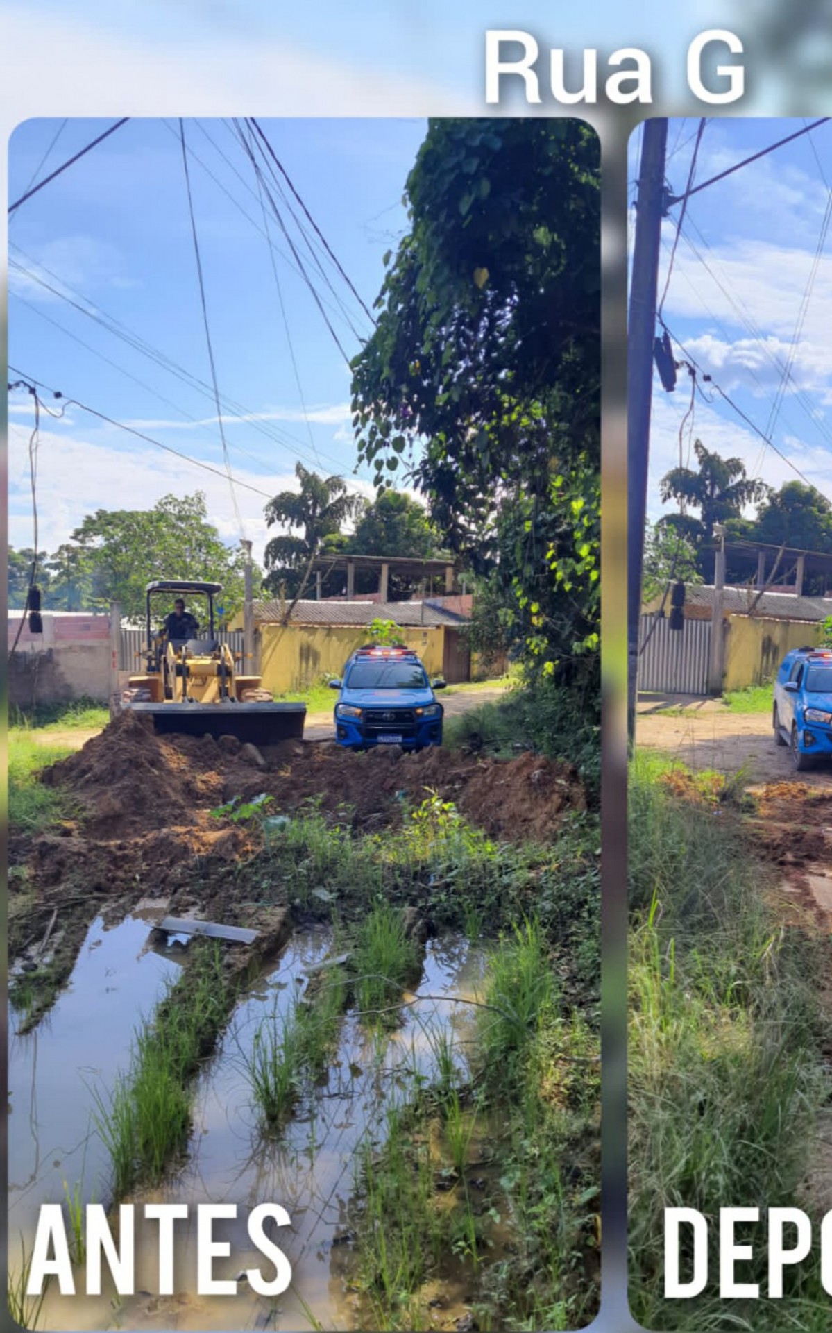Operação aconteceu na comunidade da Lagoa. Foi preciso utilizar retroescavadeira para retirada das barricadas e crateras.