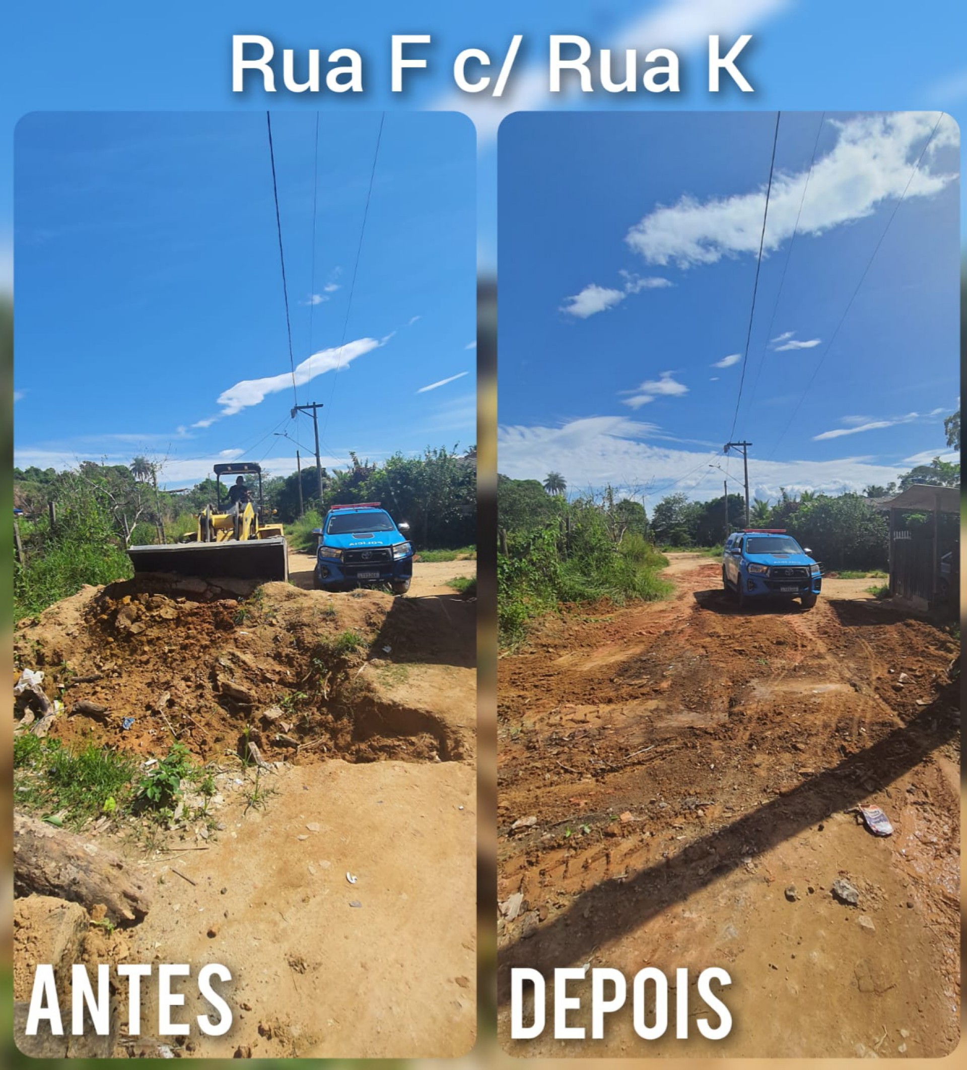 Opera&ccedil;&atilde;o aconteceu na comunidade da Lagoa. Foi preciso utilizar retroescavadeira para retirada das barricadas e crateras.  - PMRJ.